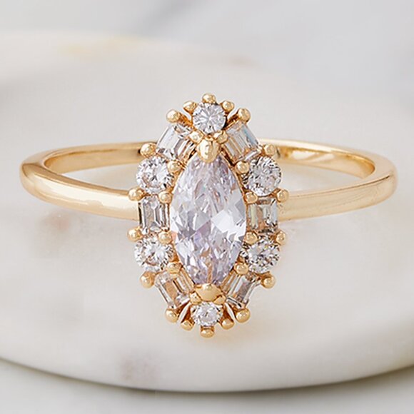 Charmed Aroma Marquise  ring, size 7,  Gold Finish - Picture 1 of 4